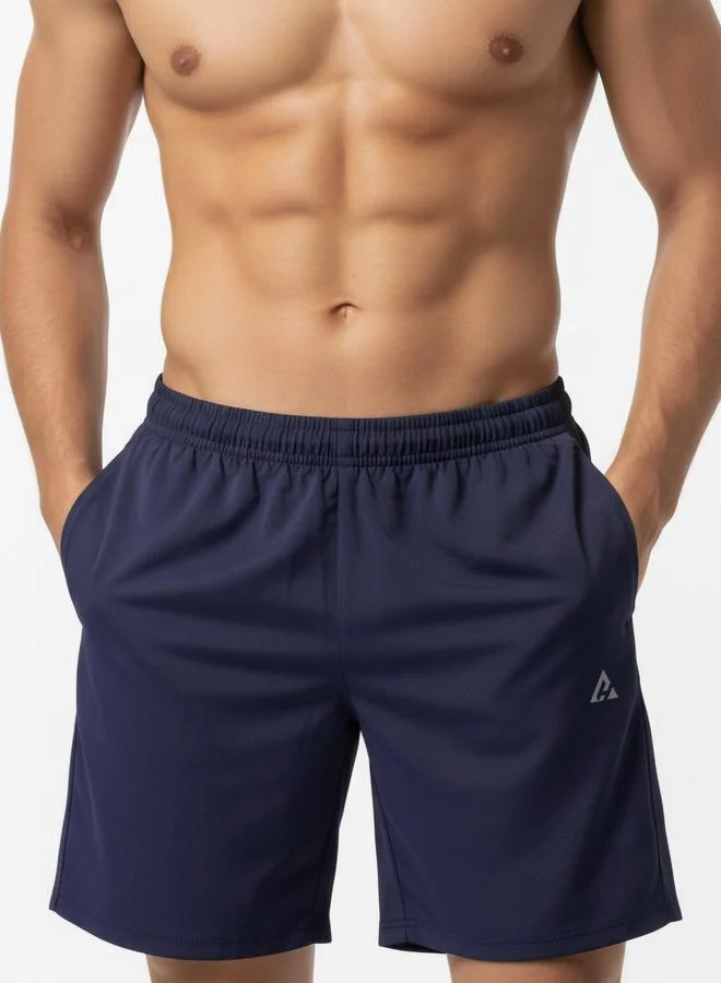 Clans&Hans Men Navy Blue Four-Way Lycra Shorts